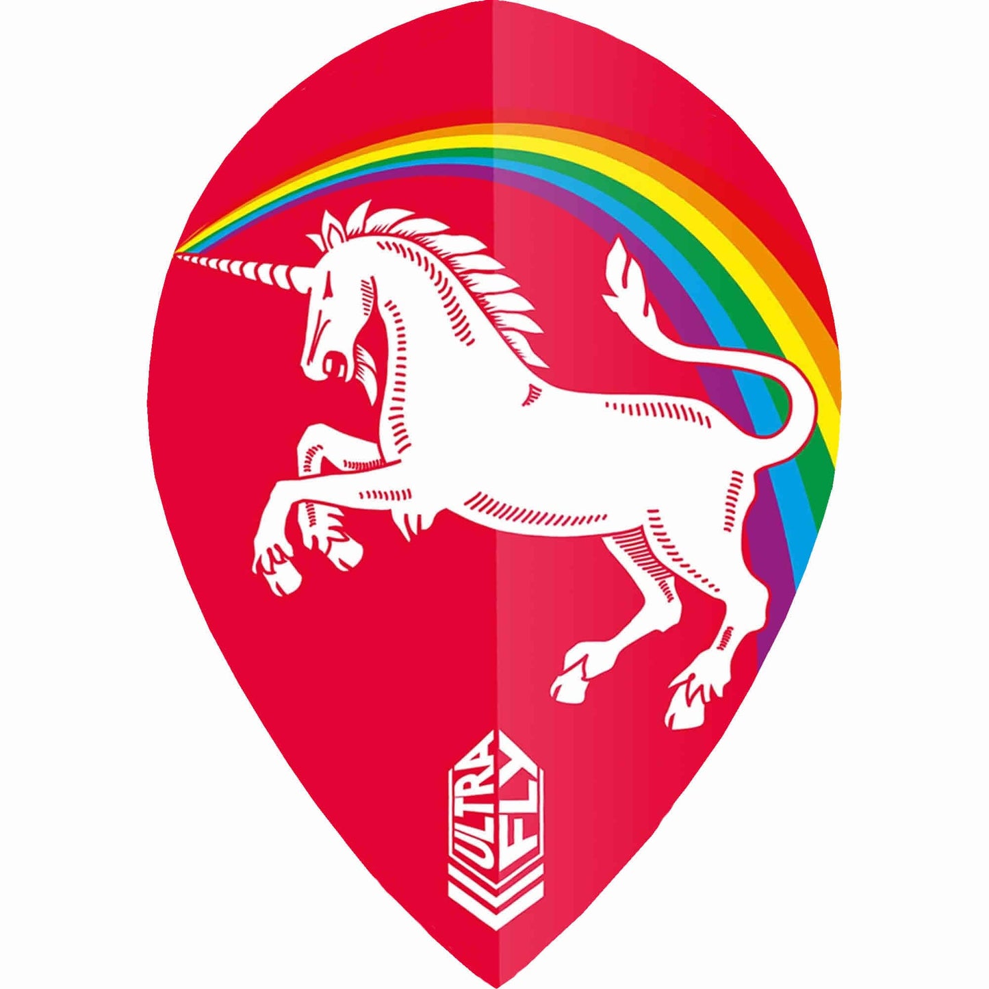 Unicorn Ultrafly Dart Flights - 100 - Xtra Pear - Rainbow Red