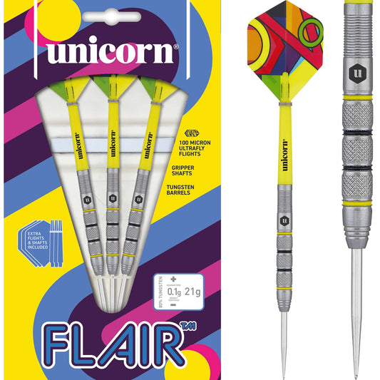 Unicorn Flair Darts - Steel Tip - Style 2 - Triple Knurl 21g