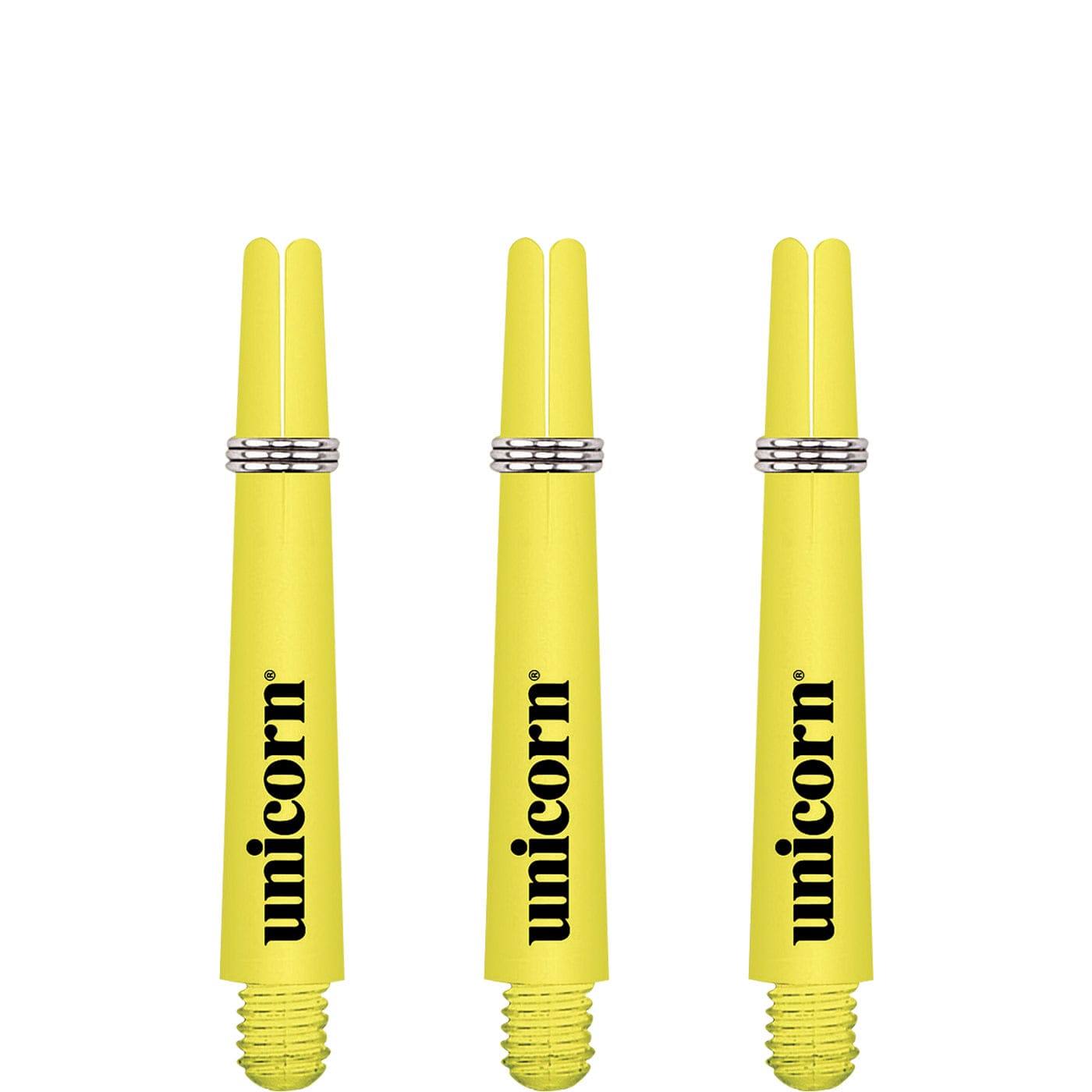 Unicorn Gripper 3 Dart Shafts - Nylon Stems - Yellow - Flair Short