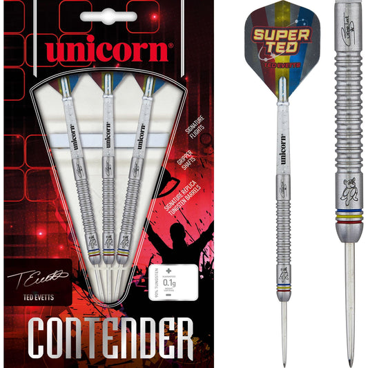 Unicorn Ted Evetts Darts - Steel Tip - Contender - Super Ted - V2 23g