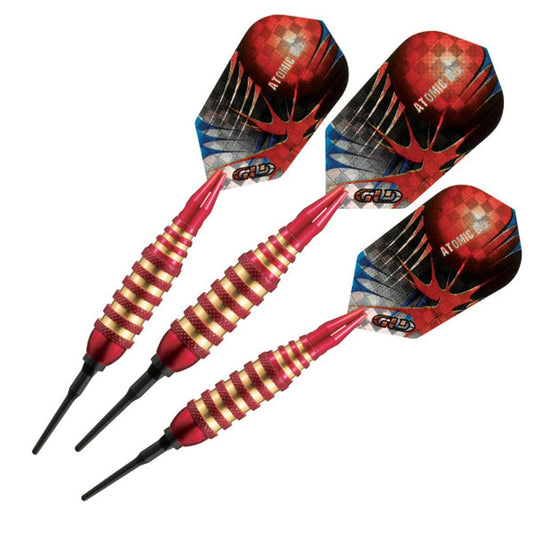 Viper Atomic Bee Darts - Soft Tip - Coated Alloy - Coloured Rings - Red 16g