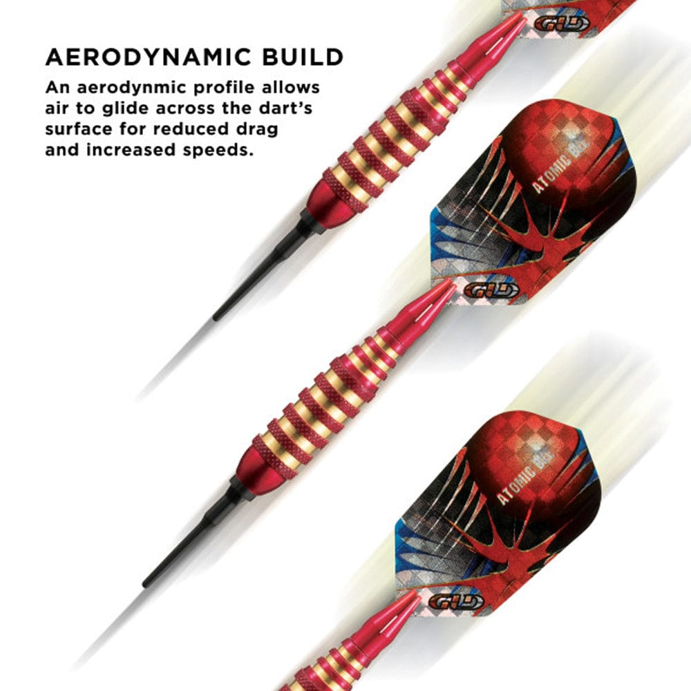 Viper Atomic Bee Darts - Soft Tip - Coated Alloy - Coloured Rings - Red 16g