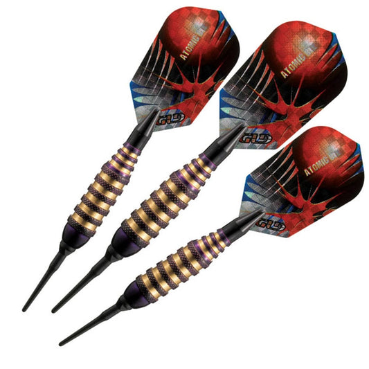 Viper Atomic Bee Darts - Soft Tip - Coated Alloy - Coloured Rings - Purple 16g