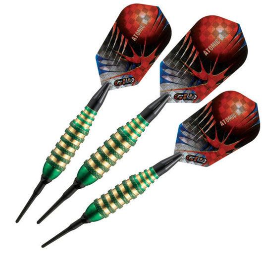 Viper Atomic Bee Darts - Soft Tip - Coated Alloy - Coloured Rings - Green 16g