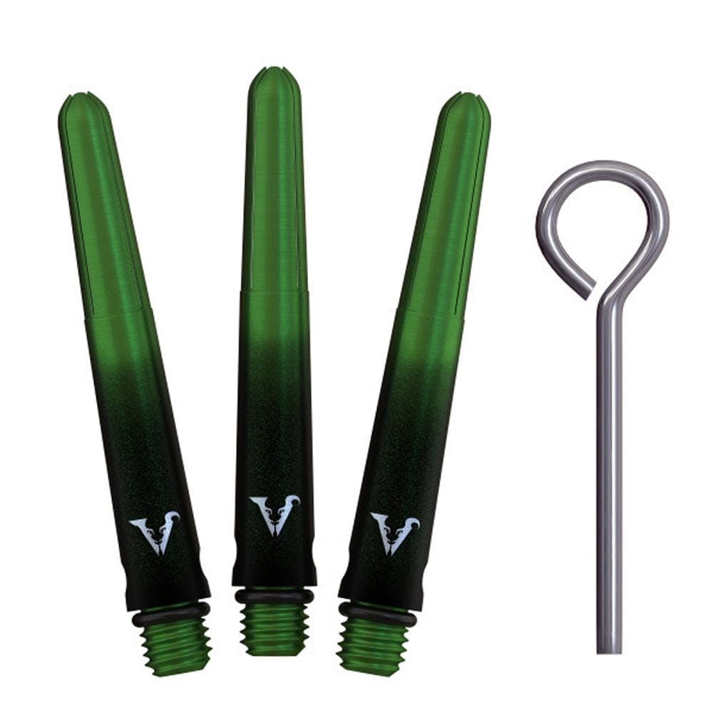 Viper Viperlock Aluminium Dart Shafts - inc O-Rings and Locking Pin - Black & Green