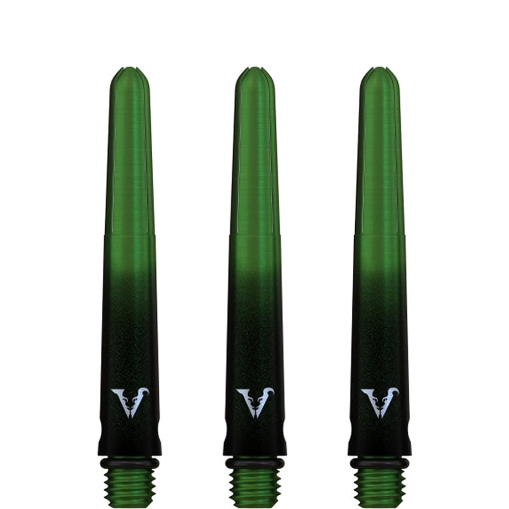 Viper Viperlock Aluminium Dart Shafts - inc O-Rings and Locking Pin - Black & Green Short