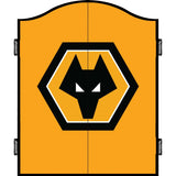Wolverhampton Wanderers FC Dartboard Cabinet - Official Licensed - C4 - Wolves - Black - Crest