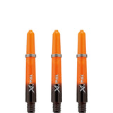 XQMax Gradient Polycarbonate Dart Shafts - with Logo - includes Springs - Black & Orange Short