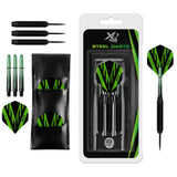 XQMax Steel Tip Darts - Black Coated Steel - includes Case - 23g 23g