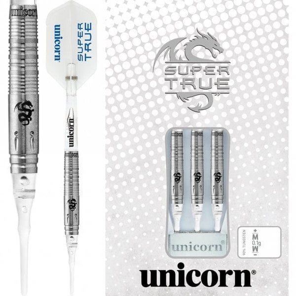 *Unicorn Super True Darts - Soft Tip Tungsten - S1 - White - 19g-D9596