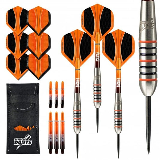 *Perfect Darts - Steel Tip - 90% Tungsten - Solarfox 3 - Torpedo - Black & Orange