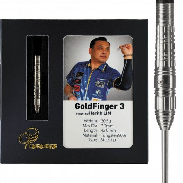 Cosmo Pro Series Darts - Steel Tip - Harith Lim - Goldfinger 3 - 20g