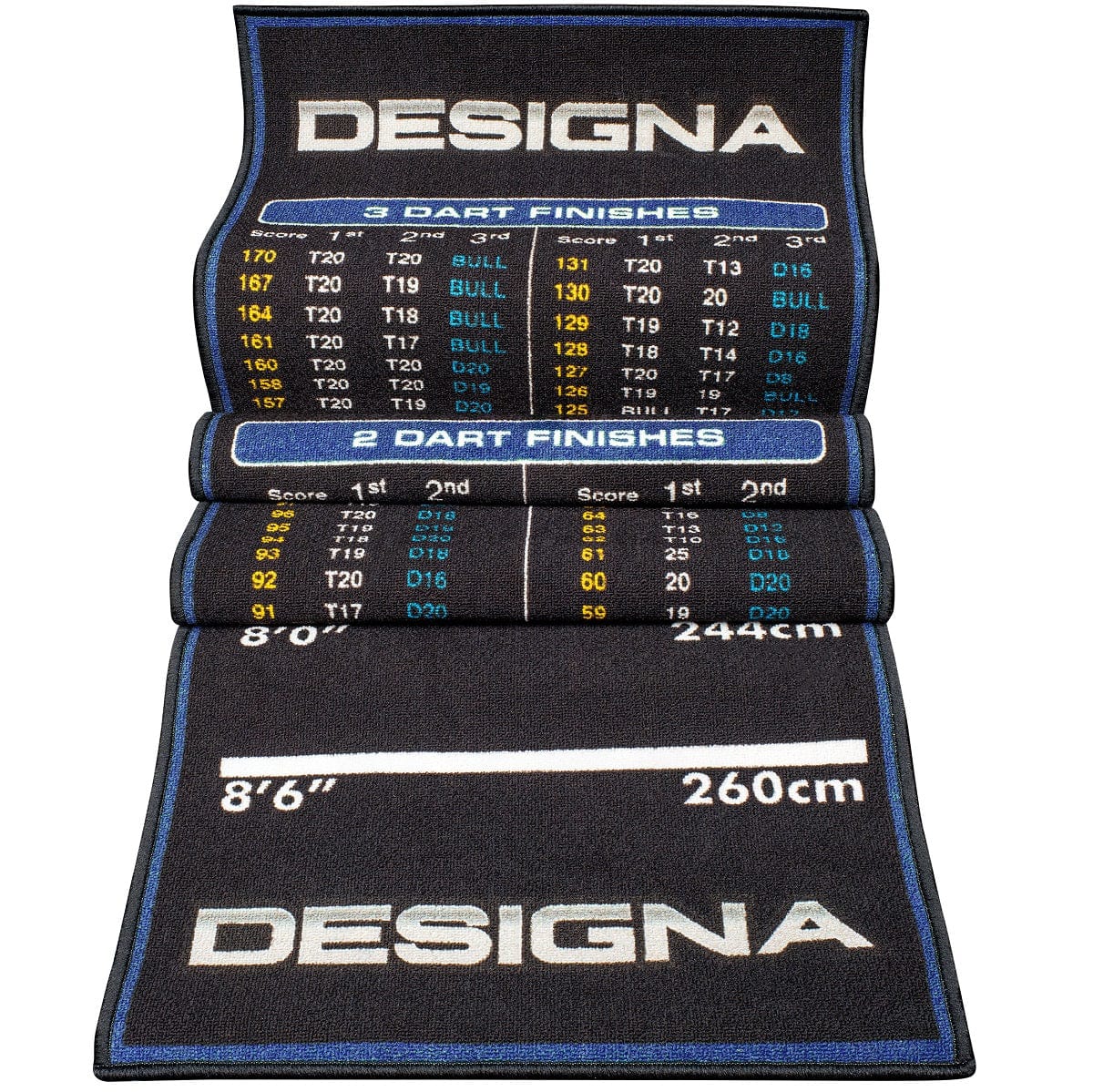 Designa Checkouts Carpet Mat - Non Slip Back - 290cm X 60cm Blue