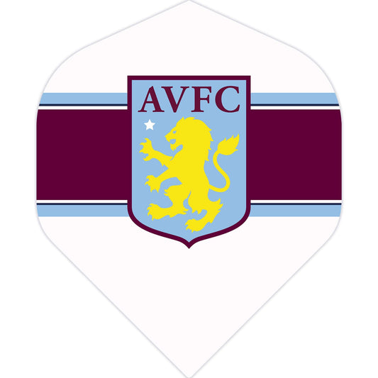 Aston Villa FC Dart Flights - 100 Micron - No2 - Std - AVFC - F3 - White Stripe