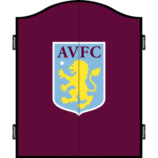 Aston Villa FC Dartboard Cabinet - Official Licensed - AVFC - C1 - Black - Crest