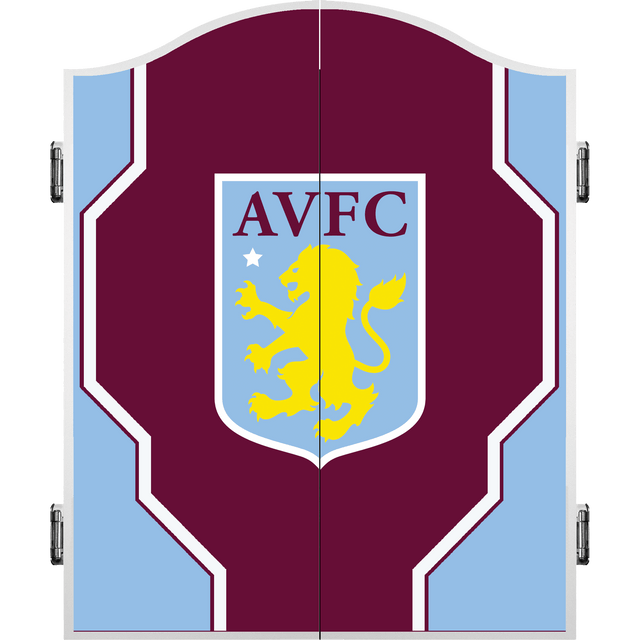 Aston Villa FC Dartboard Cabinet - Official Licensed - AVFC - C4 - White - Abstract