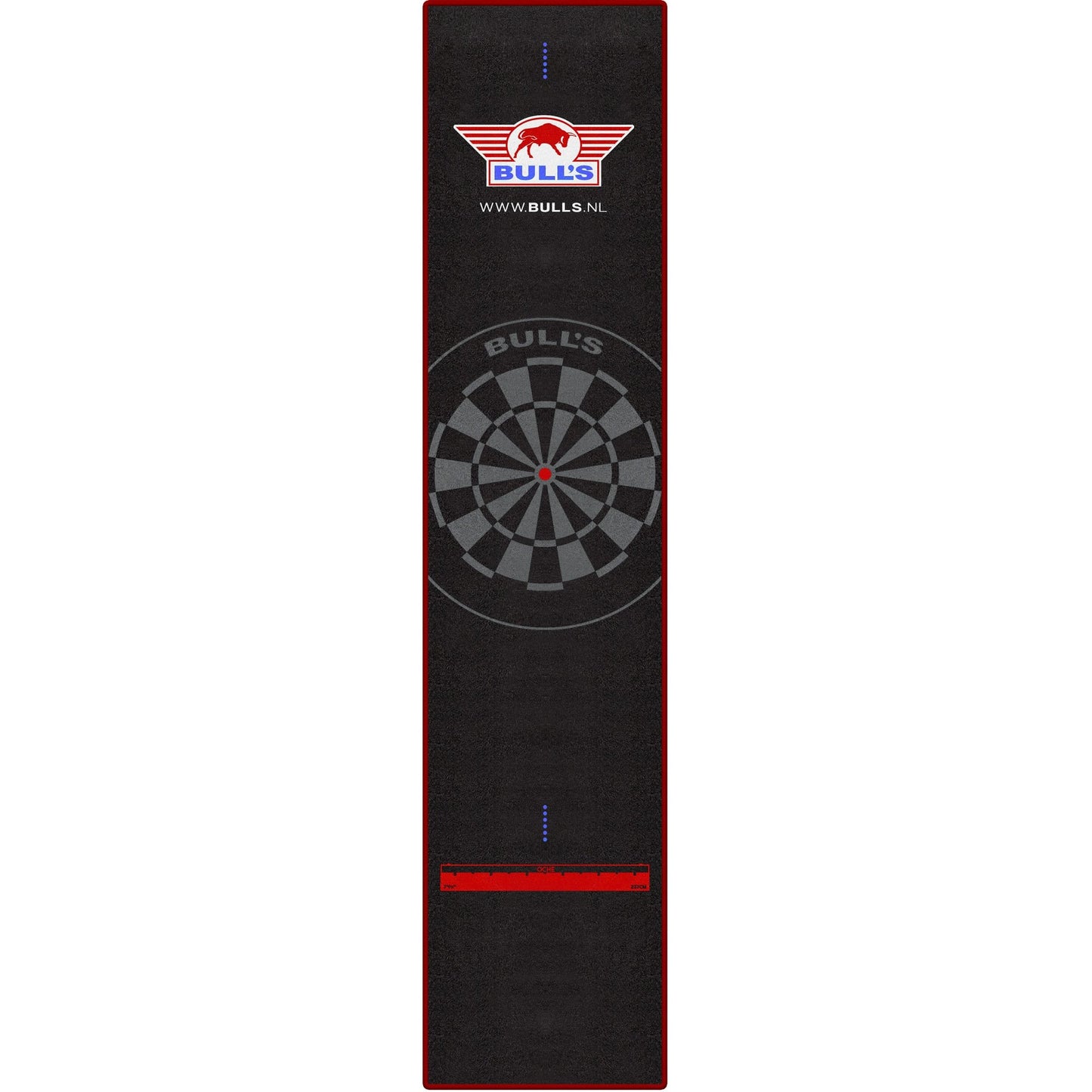 Darts Mat - Bulls Carpet Darts Mat - Black or Red Border - 300cm X 65cm