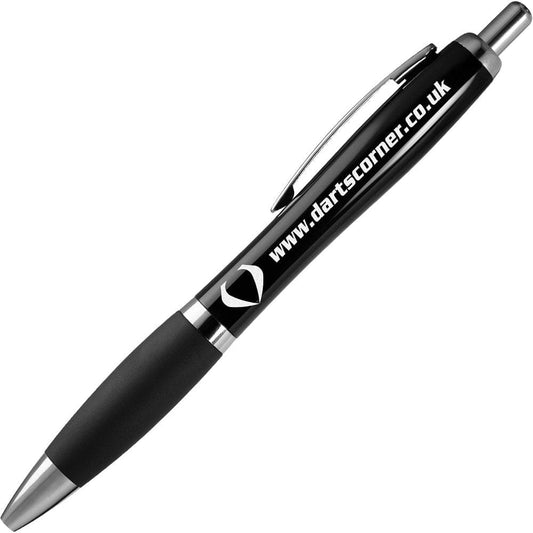 Darts Corner Pen - Promotion - Branded Curvy Ballpen - Black