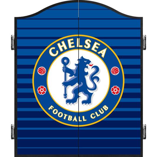Chelsea Football Dartboard Cabinet - Official Licensed - C3 - Blue with Stripe