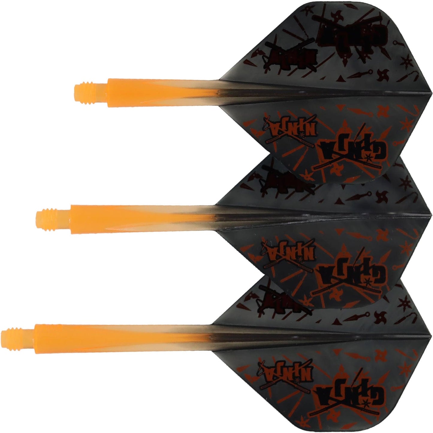 Condor AXE Dart Flights - Matt Campbell - Ginja Ninja - Standard - Black & Orange