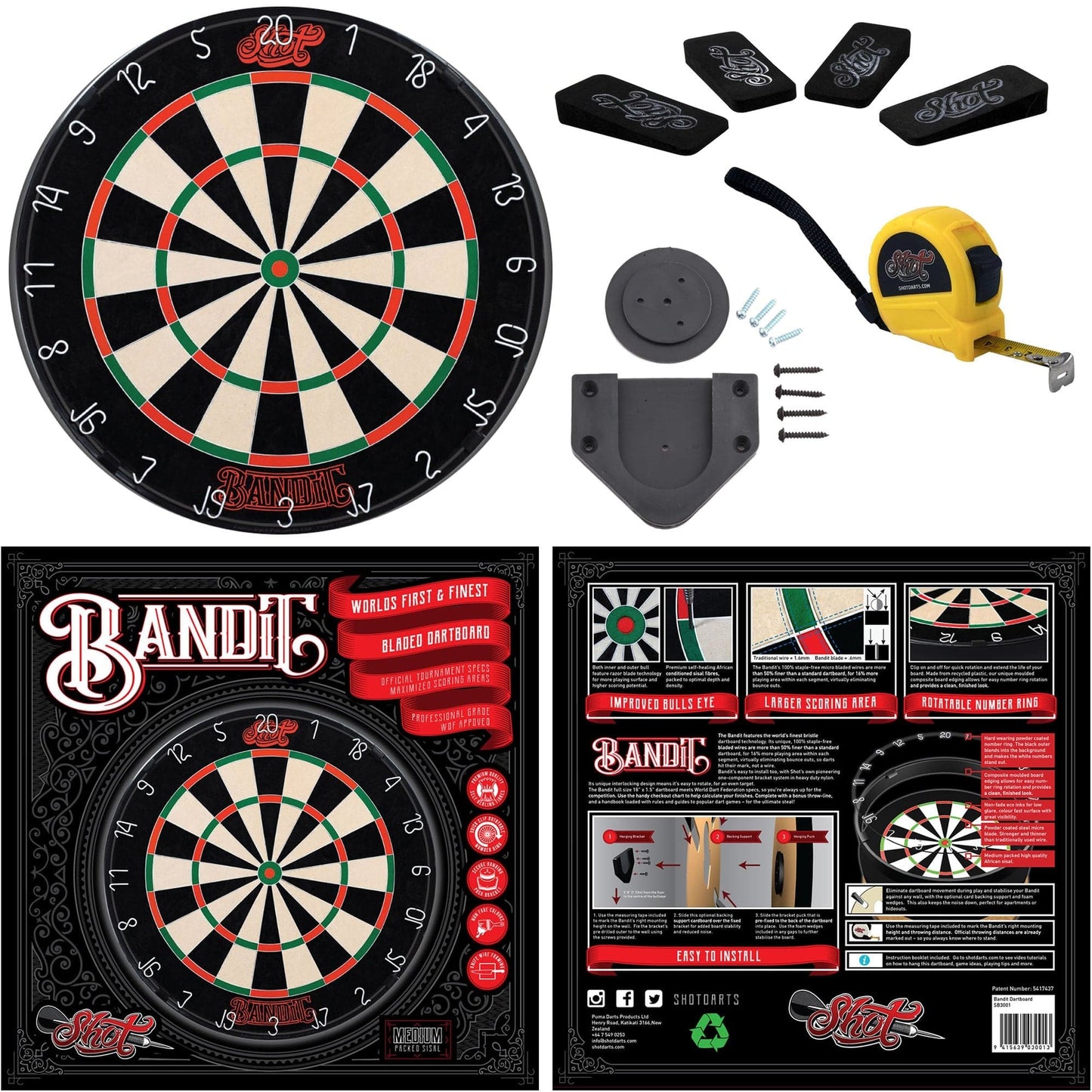 Shot Bandit Dartboard - Professional - 2019 Standard Version