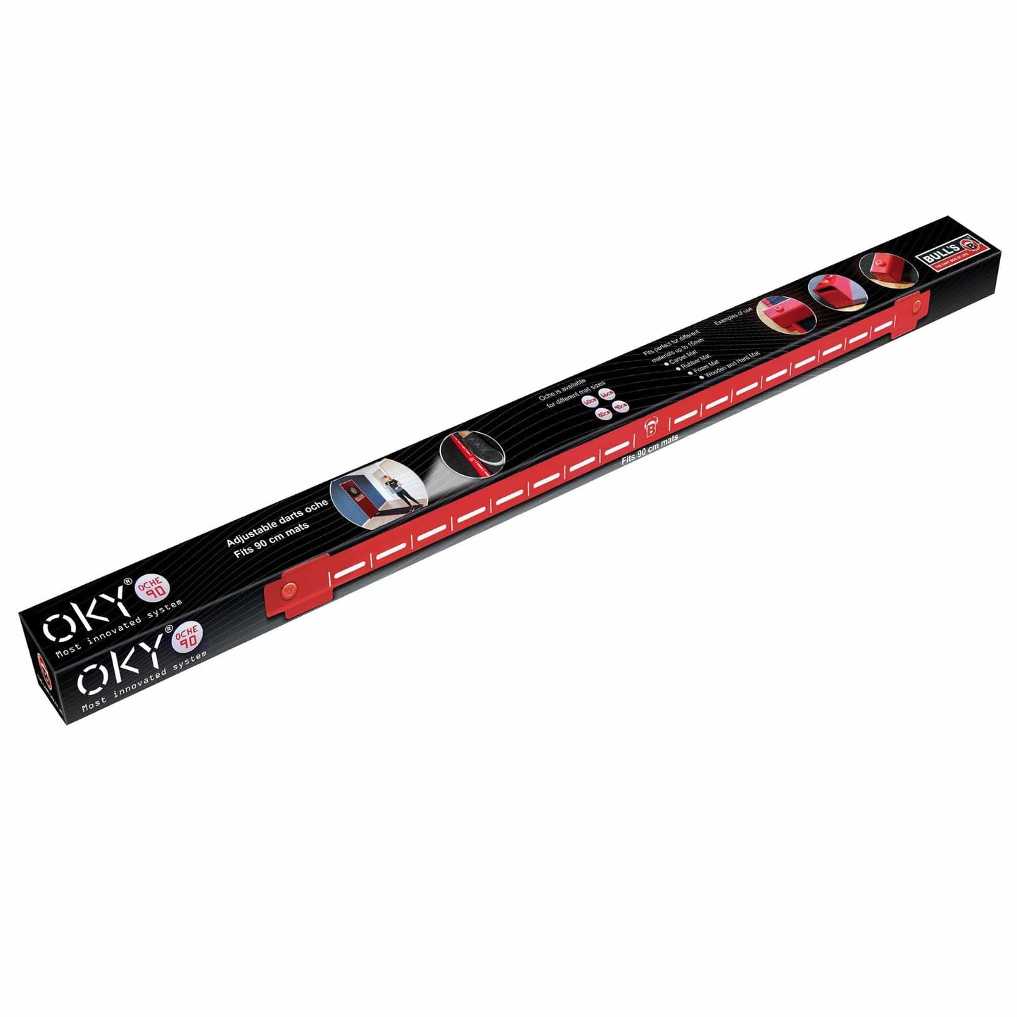 BULL'S Oky System - O90 - For Use With Dart Mats Upto 90cm Wide - Red Raised Oche