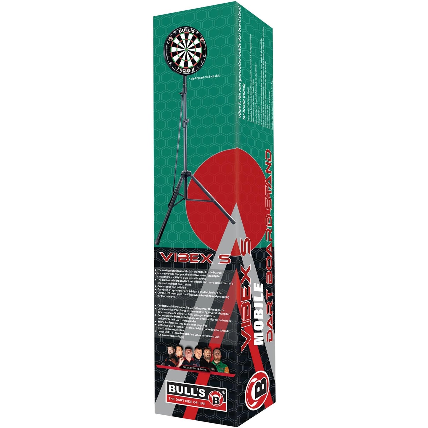 BULL'S Vibex S Mobile Dartstand - Mobile Travel Stand For Steel Tip Dartboards