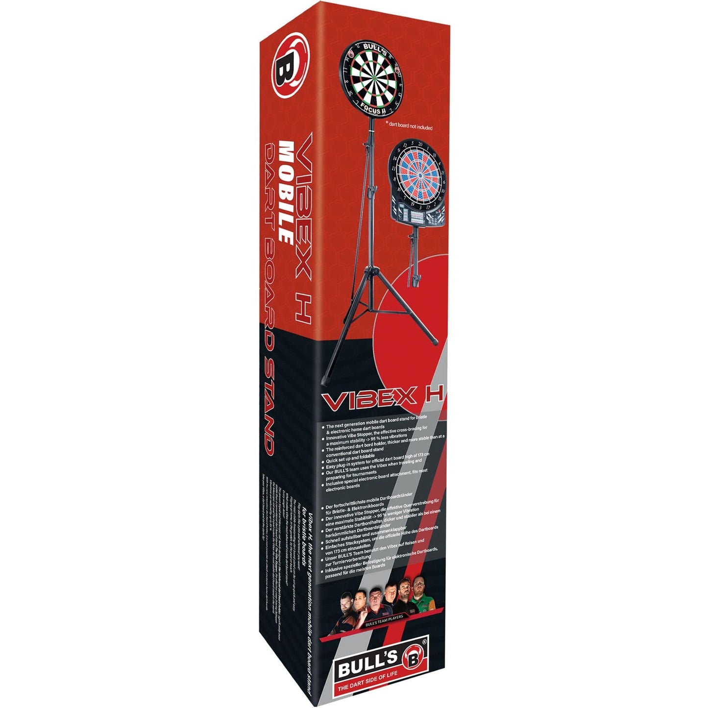 BULL'S Vibex H Mobile Dartstand - Mobile Travel Stand For Soft Tip Dartboards