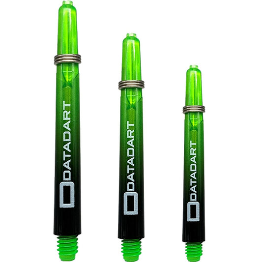 Datadart Argon Shafts - Polycarbonate Dart Stems - Black & Green Medium