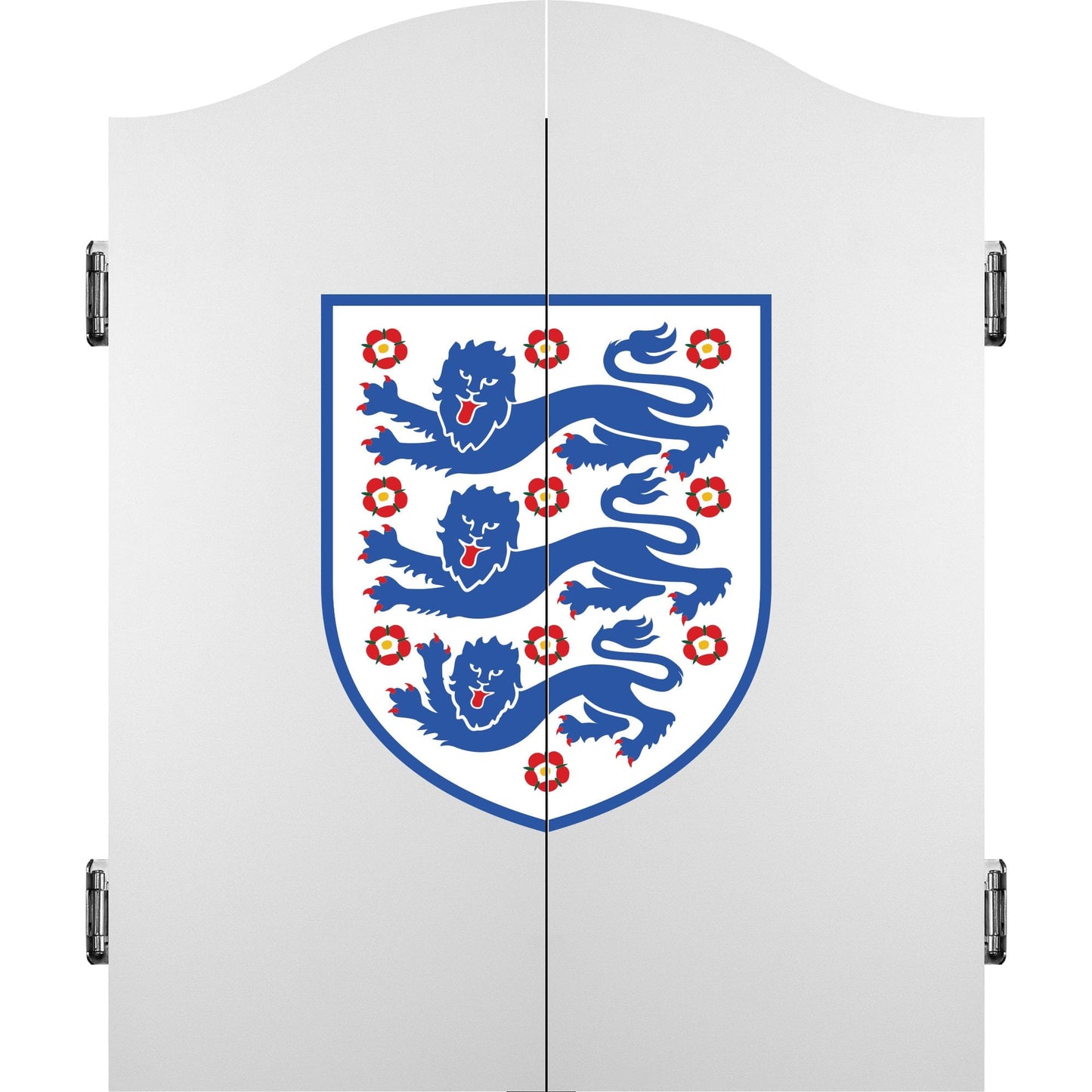 England Football Dartboard Cabinet - Official Licensed - C1 - White - 3 Lions Crest