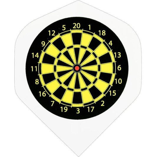 *Designa Dart Flights - Metronic - Std - Black & Yellow Dartboard