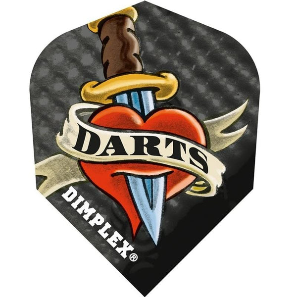 *Harrows Dimplex Dart Flights - Standard Shape - Heart Dagger