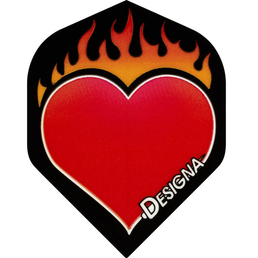 *Designa Dart Flights - Extra Strong - Std - Hearts on Fire