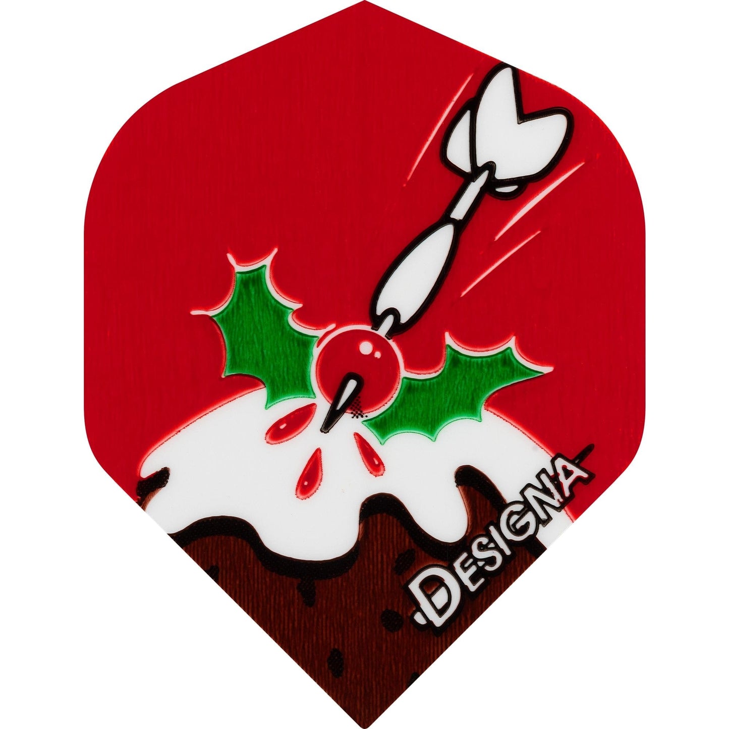 Designa Dart Flights - Extra Strong - Std - Christmas Pudding