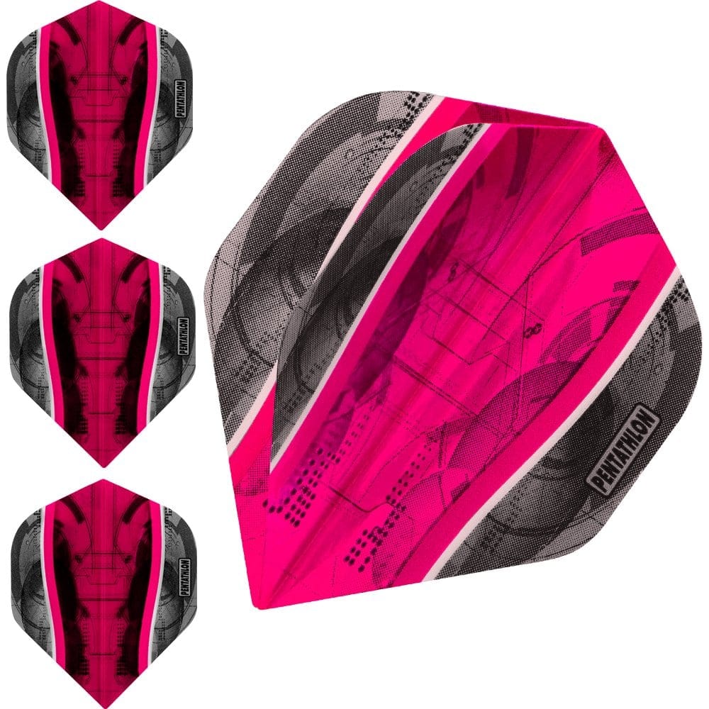*Pentathlon Silver Edge Dart Flights - Extra Strong - Std Pink