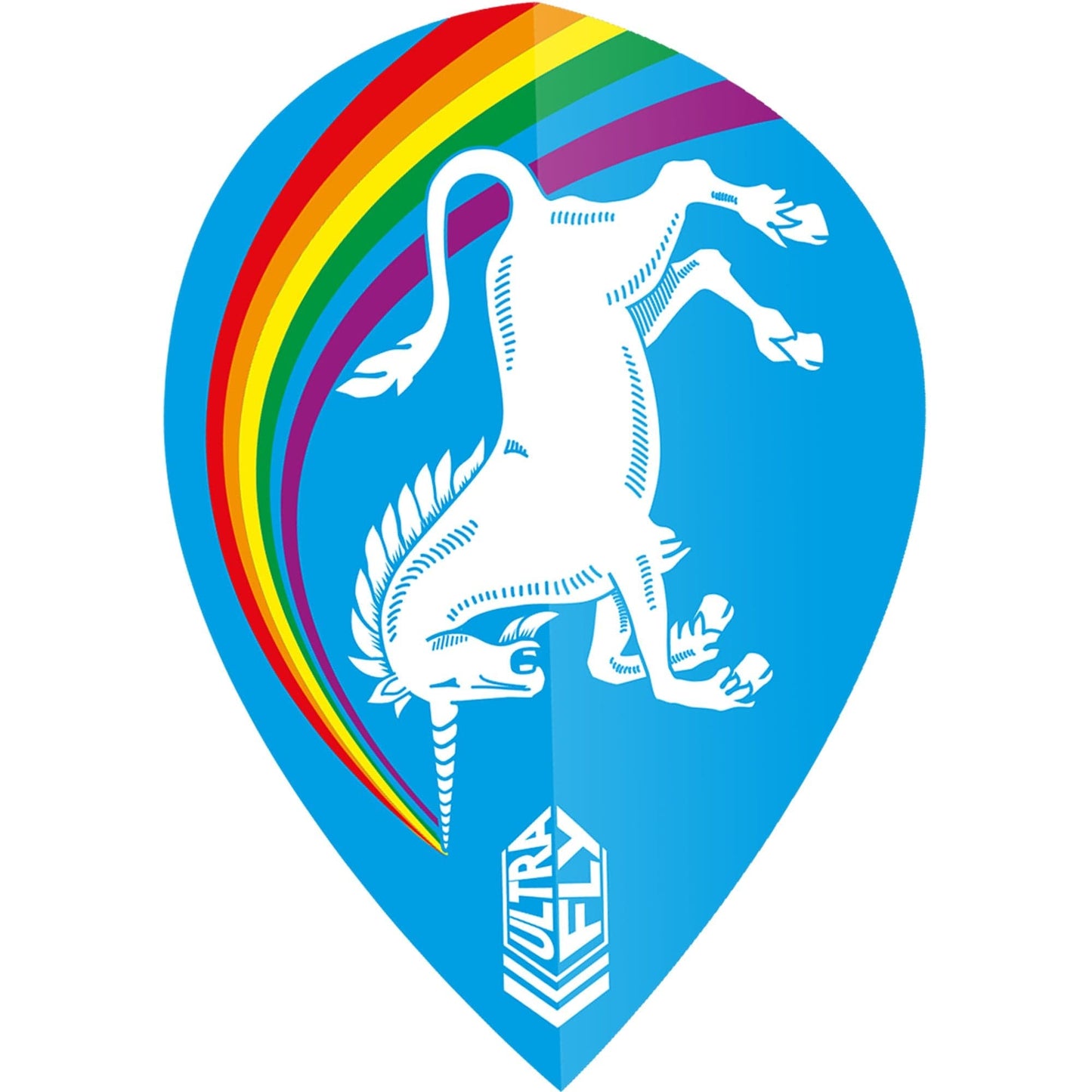 Unicorn Ultrafly Dart Flights - 100 - Xtra Pear - Rainbow Blue
