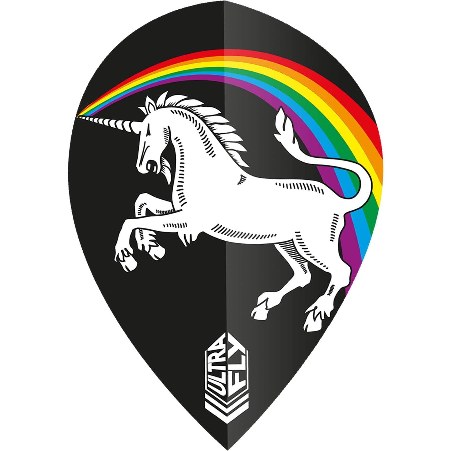 Unicorn Ultrafly Dart Flights - 100 - Xtra Pear - Rainbow Black