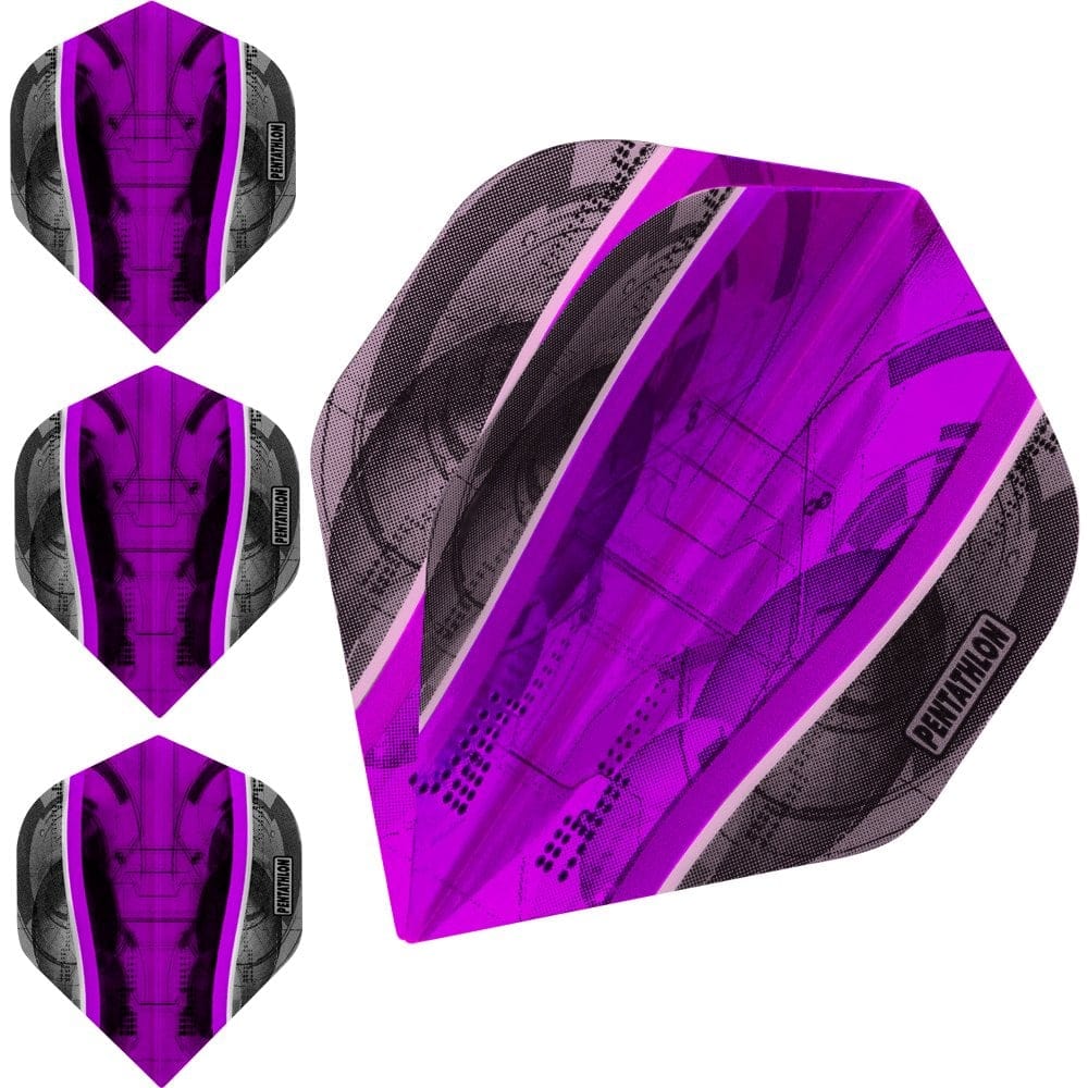 *Pentathlon Silver Edge Dart Flights - Extra Strong - Std Purple