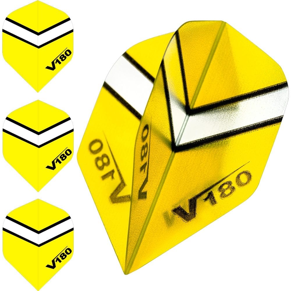 Dart Flights - V180 Transparent - Chevron - Std Yellow