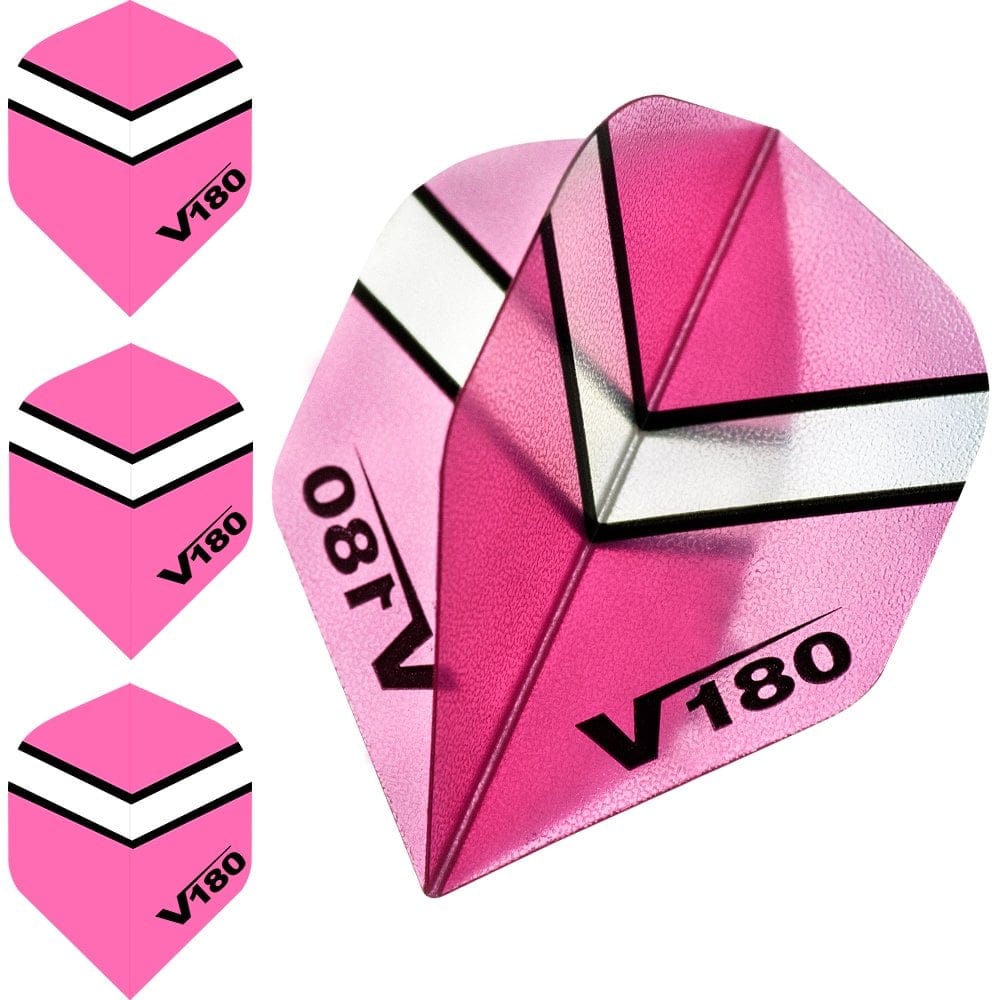 Dart Flights - V180 Transparent - Chevron - Std Pink