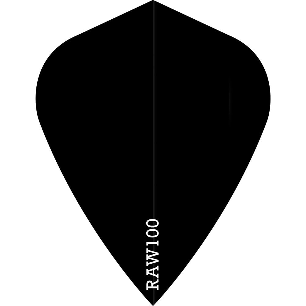 *Dart Flights - Raw 100 - 100 Micron - Kite - Plain Black