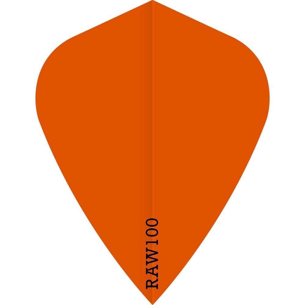 *Dart Flights - Raw 100 - 100 Micron - Kite - Plain Neon Orange