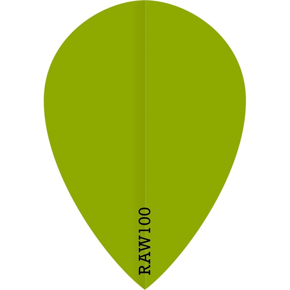 *Dart Flights - Raw 100 - 100 Micron - Pear - Plain Neon Green
