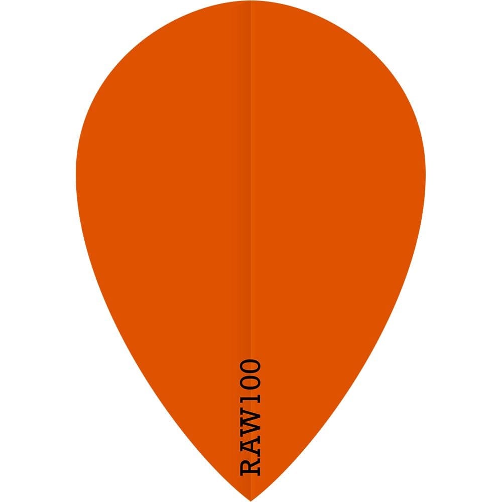 *Dart Flights - Raw 100 - 100 Micron - Pear - Plain Neon Orange
