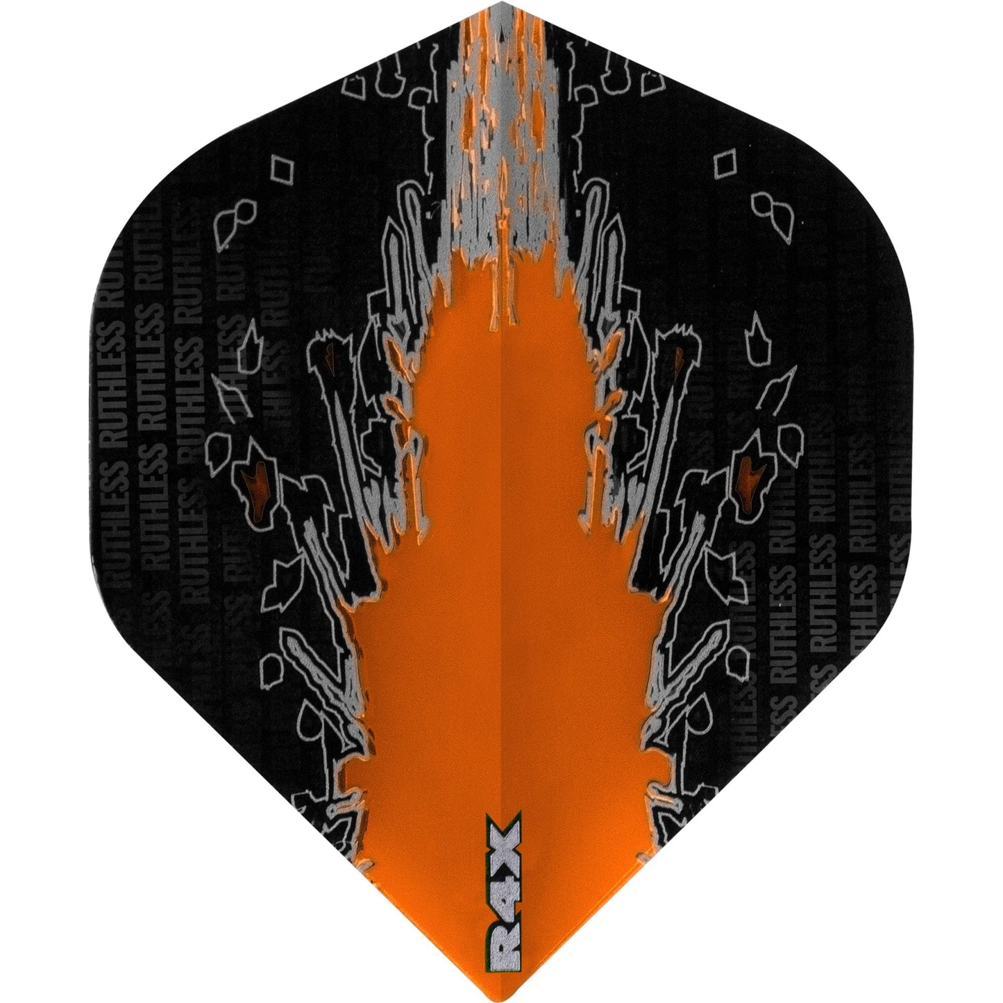 Ruthless - High Impact - Dart Flights - 100 Micron - No2 - Std Orange