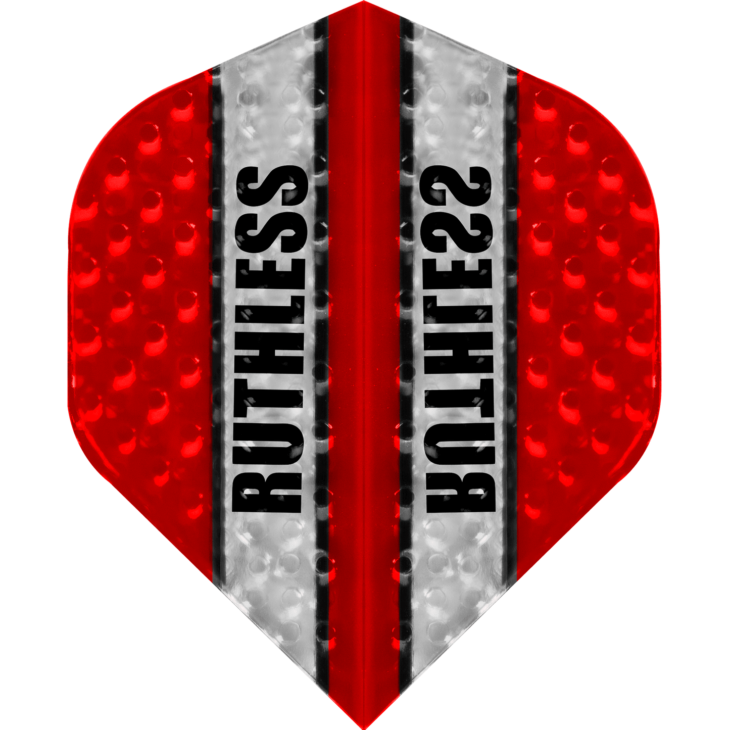 Ruthless - Clear Panel Embossed - Dart Flights - 100 Micron - No2 - Std Red