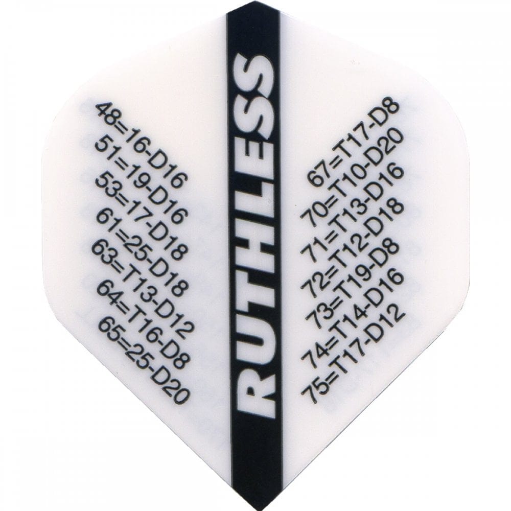 Ruthless - Checkouts - Dart Flights - 100 Micron - No2 - Std White