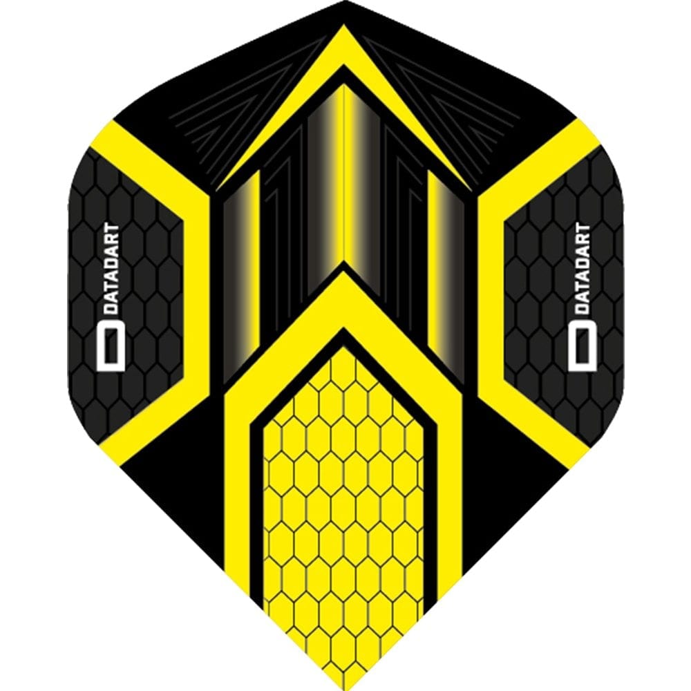 Datadart Dart Flights - Hex - No2 - Std - Black Black Yellow
