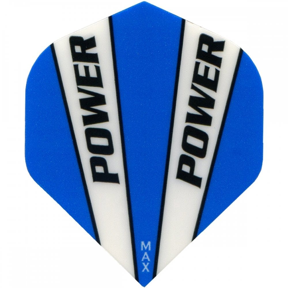 McCoy Power Max Dart Flights - 150 Micron - No2 - Std - Solid - 2 Colour Blue White