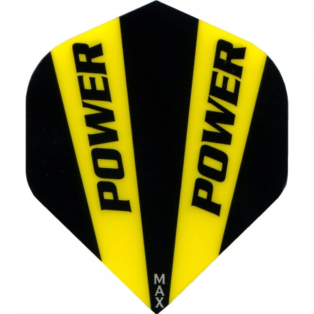 McCoy Power Max Dart Flights - 150 Micron - No2 - Std - Solid - 2 Colour Black Yellow